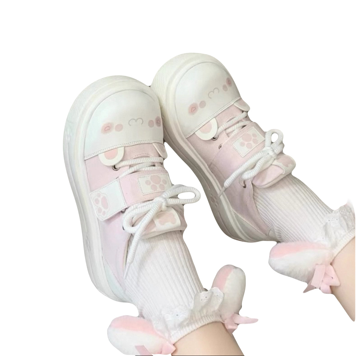 kawaii sneakers for sweet girls lolita platform shoes soft girl shoes pink cute canvas shoes